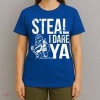 Steal I Dare Ya Funny Softball Catcher Team Sport Gift T-Shirt thumb 4