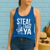Steal I Dare Ya Funny Softball Catcher Team Sport Gift Women's Tank Top thumb 2