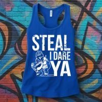Steal I Dare Ya Funny Softball Catcher Team Sport Gift Women's Tank Top thumb 3