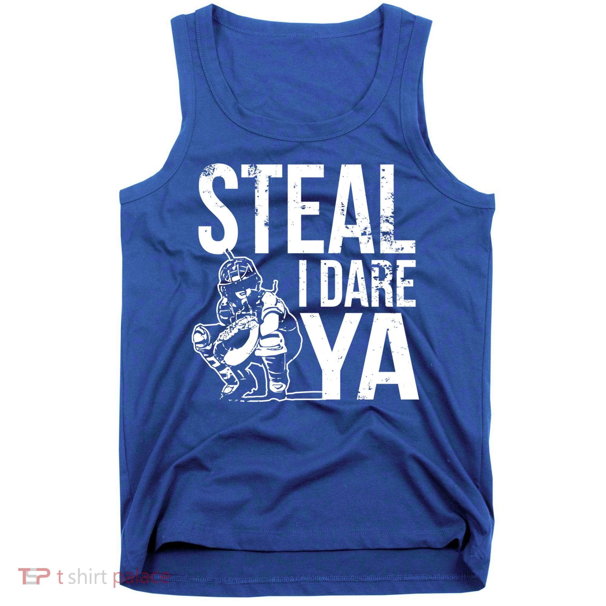 Steal I Dare Ya Funny Softball Catcher Team Sport Gift Tank Top