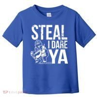 Steal I Dare Ya Funny Softball Catcher Team Sport Gift Toddler T-Shirt thumb 0