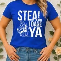 Steal I Dare Ya Funny Softball Catcher Team Sport Gift Women's T-Shirt thumb 2