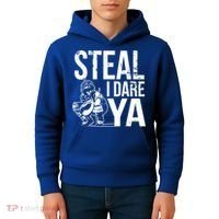 Steal I Dare Ya Funny Softball Catcher Team Sport Gift Kids Hoodie thumb 4