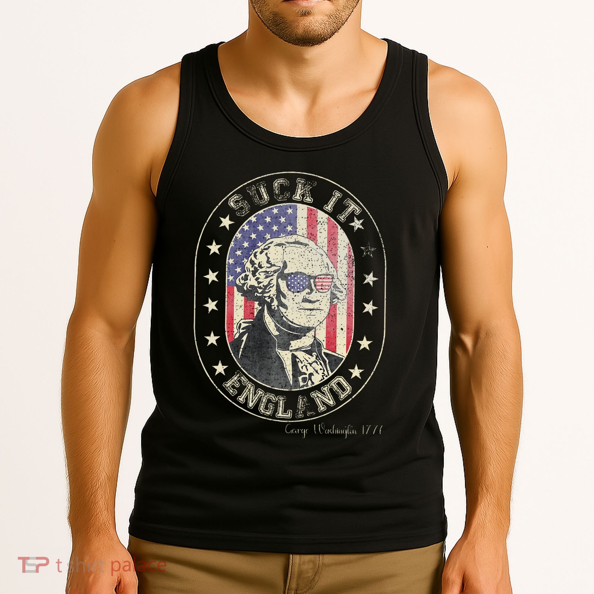 Suck It England George Washington 1776 Usa Funny Tank Top