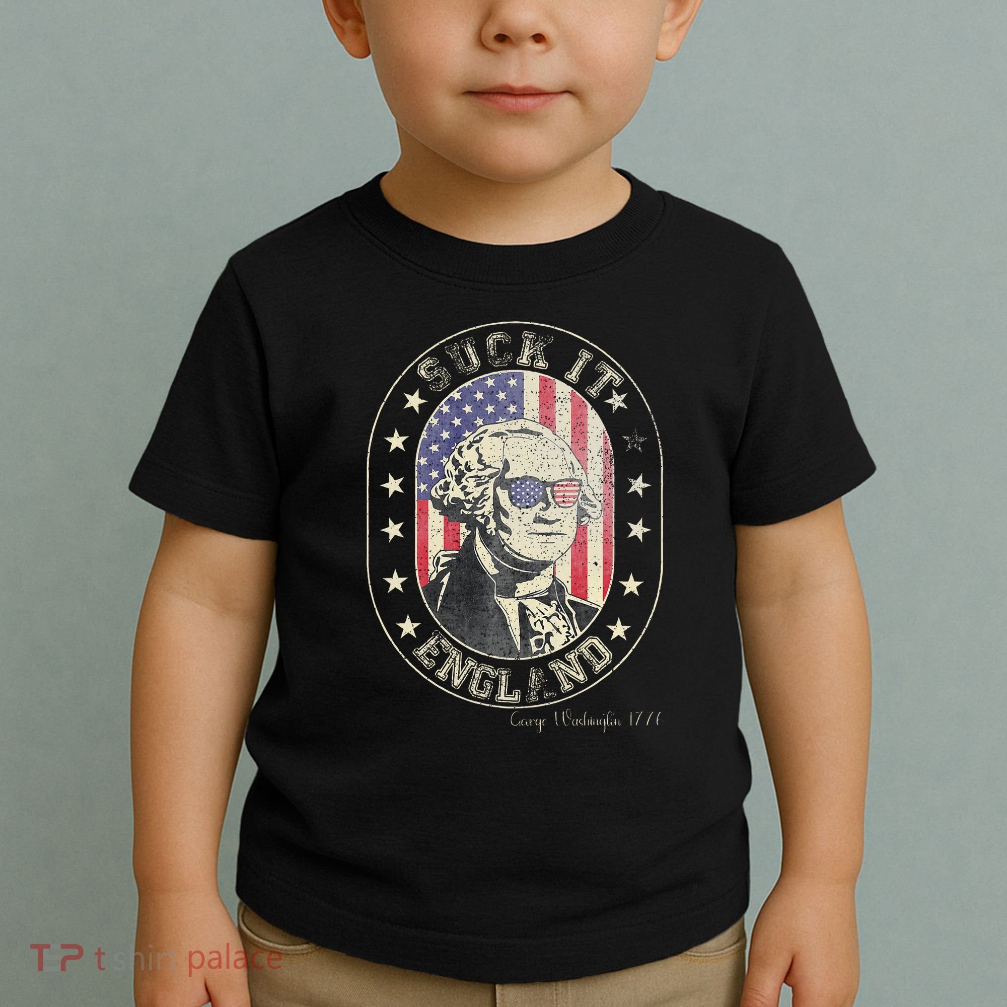 Suck It England George Washington 1776 Usa Funny Toddler T-Shirt