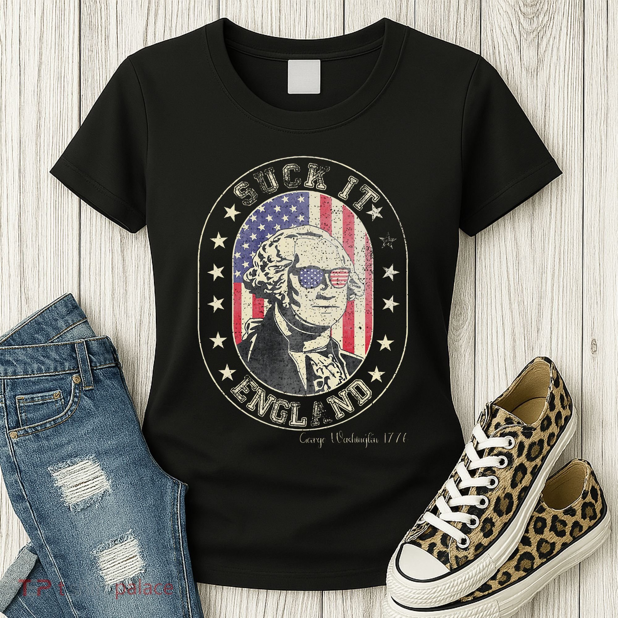 Suck It England George Washington 1776 Usa Funny Women's T-Shirt