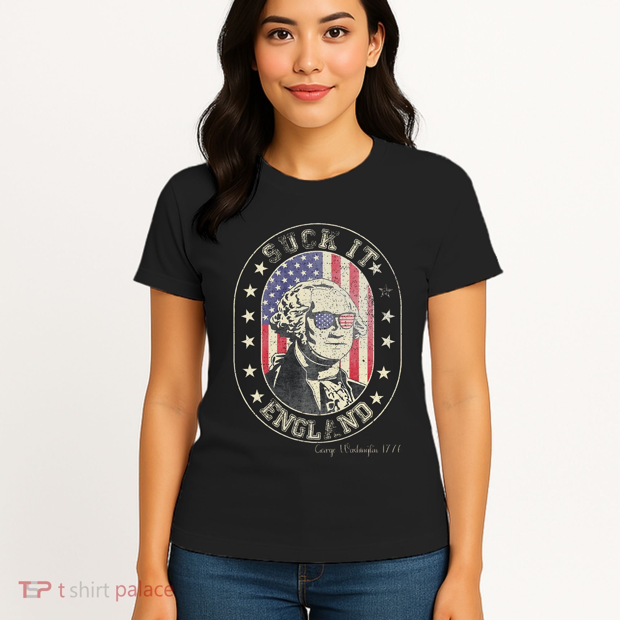 Suck It England George Washington 1776 Usa Funny Women's T-Shirt