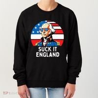 Suck It England Funny 4th Of July Usa George Washington Women's Sweatshirt thumb 0