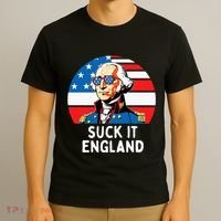 Suck It England Funny 4th Of July Usa George Washington T-Shirt thumb 3