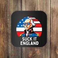 Suck It England Funny 4th Of July Usa George Washington Coaster thumb 0