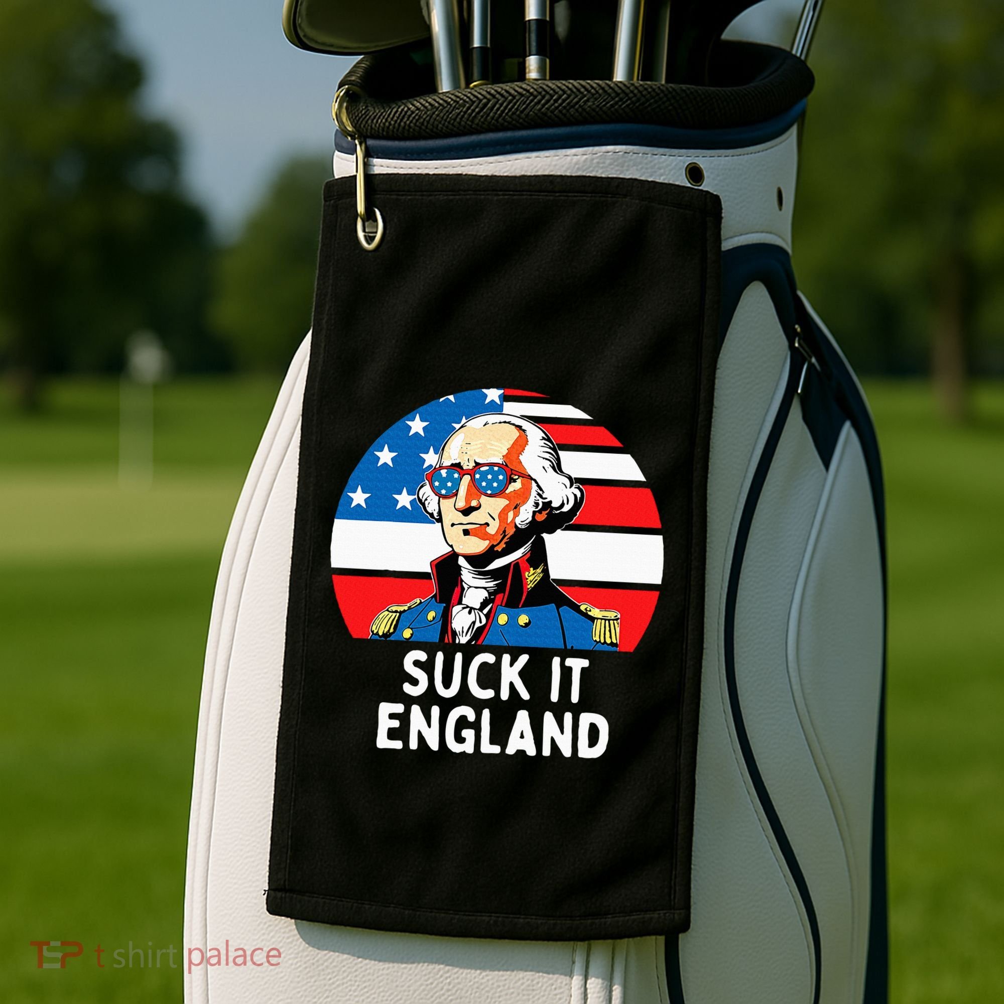 Suck It England Funny 4th Of July Usa George Washington Golf Towel