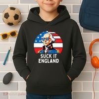 Suck It England Funny 4th Of July Usa George Washington Kids Hoodie thumb 2