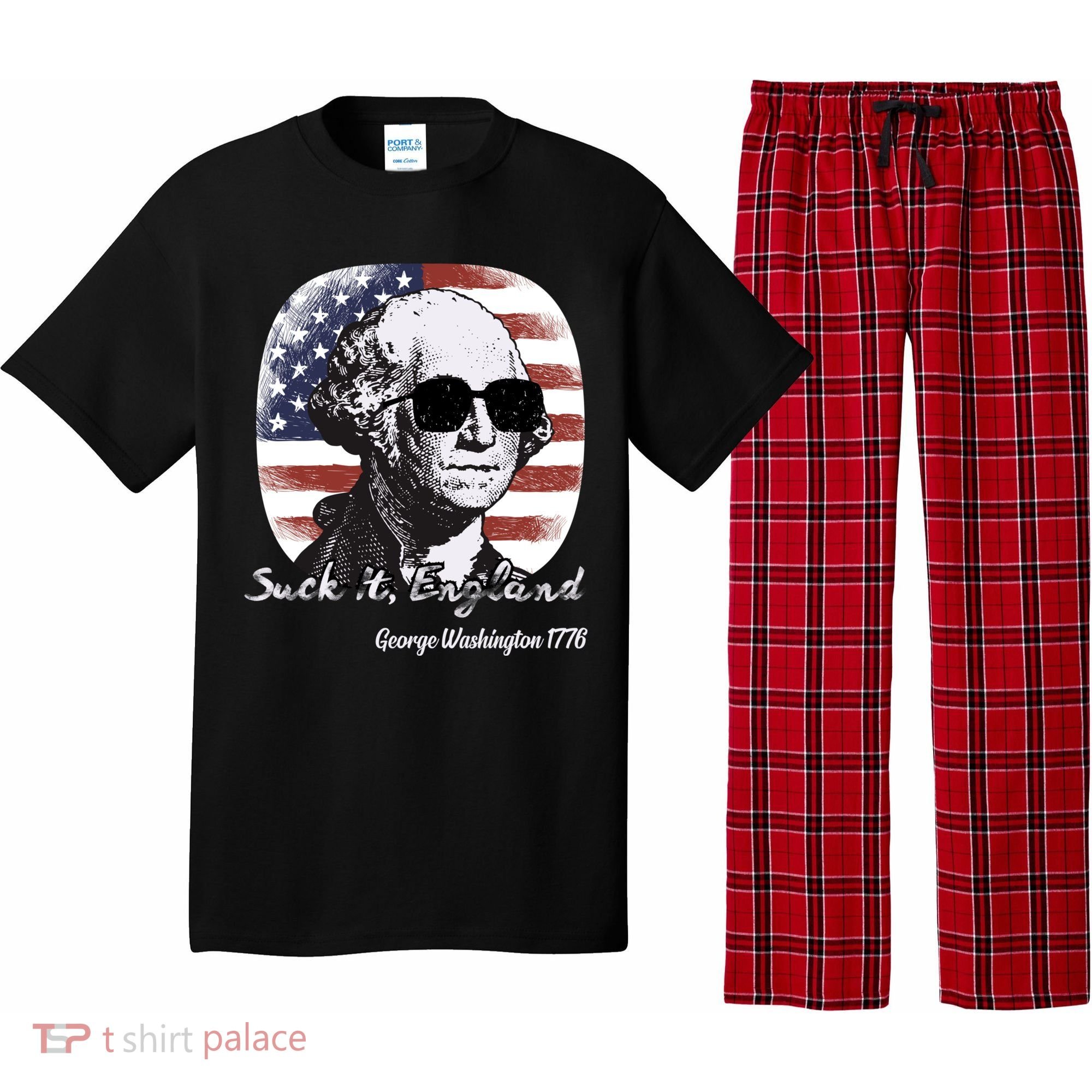 Suck It England Funny 4th Of July George Washington 1776 Pajama Set