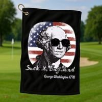 Suck It England Funny 4th Of July George Washington 1776 Golf Towel thumb 1