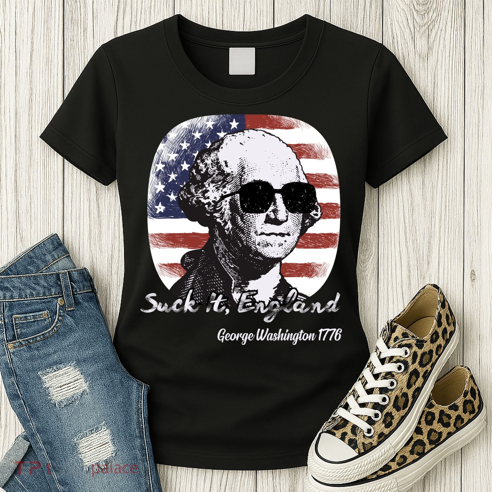Suck It England Funny 4th Of July George Washington 1776 Women's T-Shirt