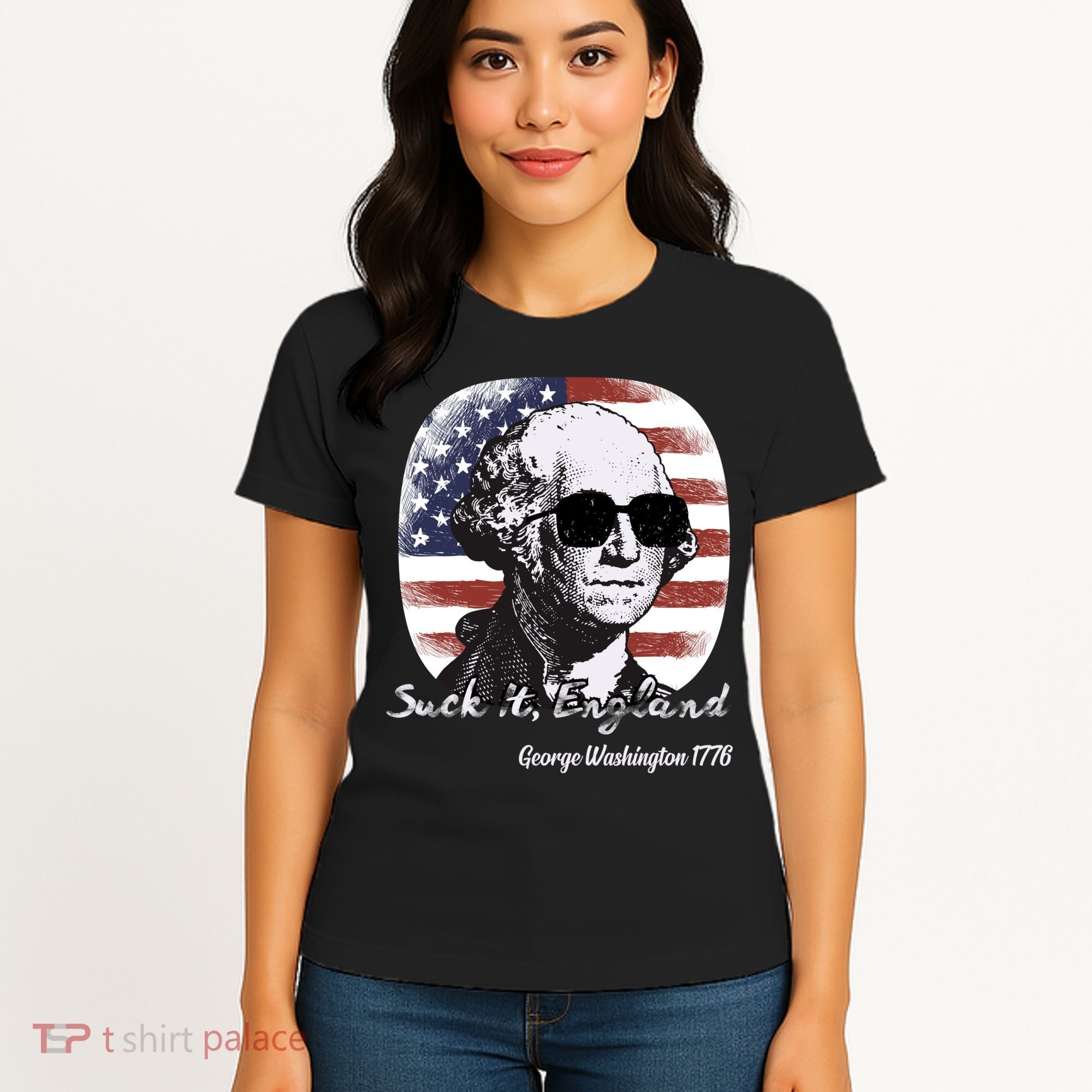 Suck It England Funny 4th Of July George Washington 1776 Women's T-Shirt