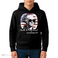 Suck It England Funny 4th Of July George Washington 1776 Kids Hoodie thumb 4