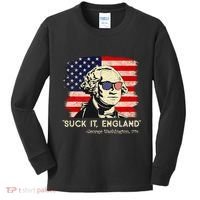 Suck It England Funny 4th Of July Funny George Washington Kids Long Sleeve Shirt thumb 0