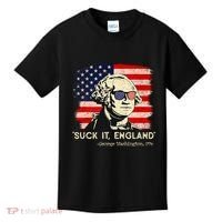 Suck It England Funny 4th Of July Funny George Washington Kids T-Shirt thumb 0