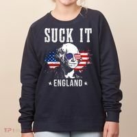 Suck It England Funny 4th Of July George Washington 1776 Women's Sweatshirt thumb 0