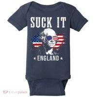 Suck It England Funny 4th Of July George Washington 1776 Baby Bodysuit thumb 0