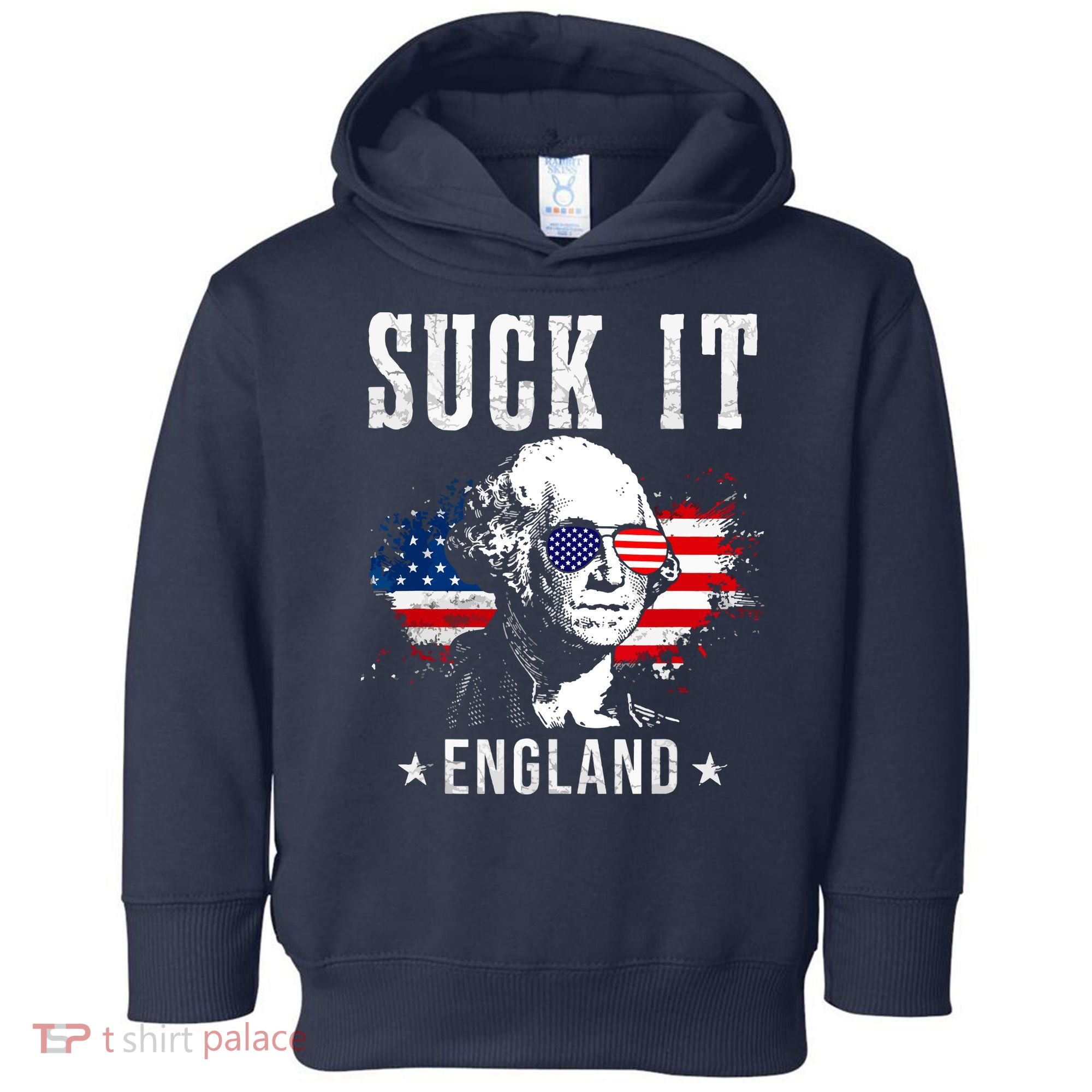 Suck It England Funny 4th Of July George Washington 1776 Toddler Hoodie