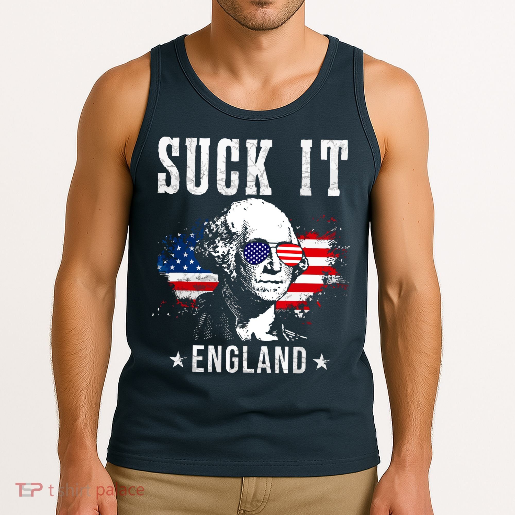 Suck It England Funny 4th Of July George Washington 1776 Tank Top