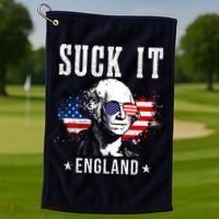 Suck It England Funny 4th Of July George Washington 1776 Golf Towel thumb 1