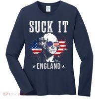 Suck It England Funny 4th Of July George Washington 1776 Women's Long Sleeve Shirt thumb 0