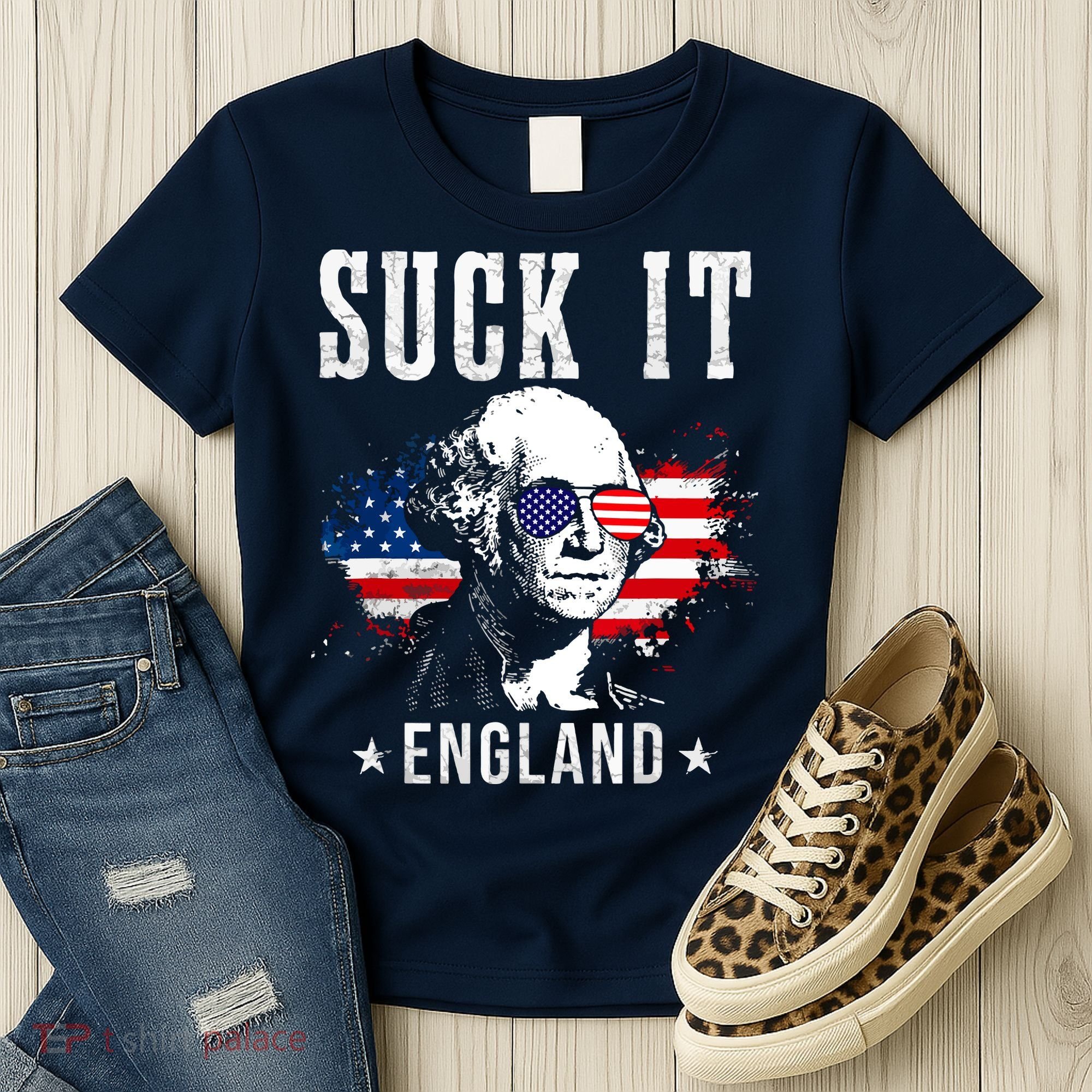 Suck It England Funny 4th Of July George Washington 1776 Women's T-Shirt
