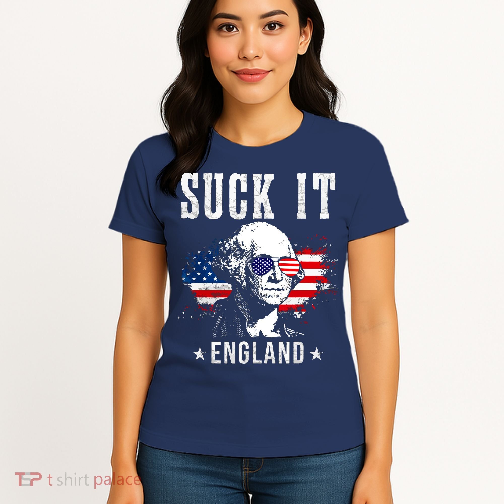 Suck It England Funny 4th Of July George Washington 1776 Women's T-Shirt