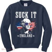 Suck It England Funny 4th Of July George Washington 1776 Kids Sweatshirt thumb 0
