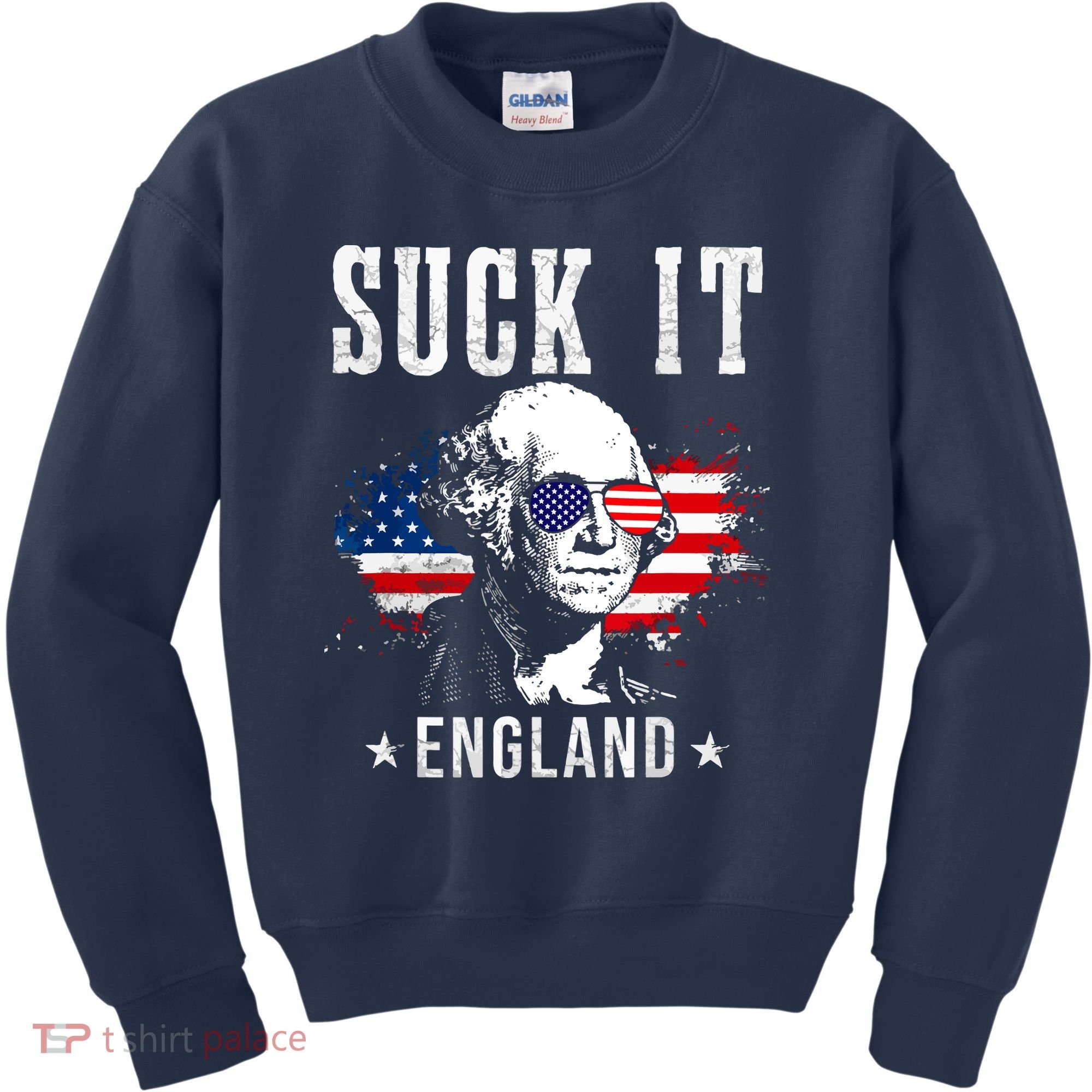Suck It England Funny 4th Of July George Washington 1776 Kids Sweatshirt