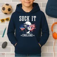 Suck It England Funny 4th Of July George Washington 1776 Kids Hoodie thumb 2