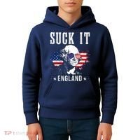 Suck It England Funny 4th Of July George Washington 1776 Kids Hoodie thumb 4