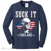 Suck It England Funny 4th Of July George Washington 1776 Kids Long Sleeve Shirt thumb 0