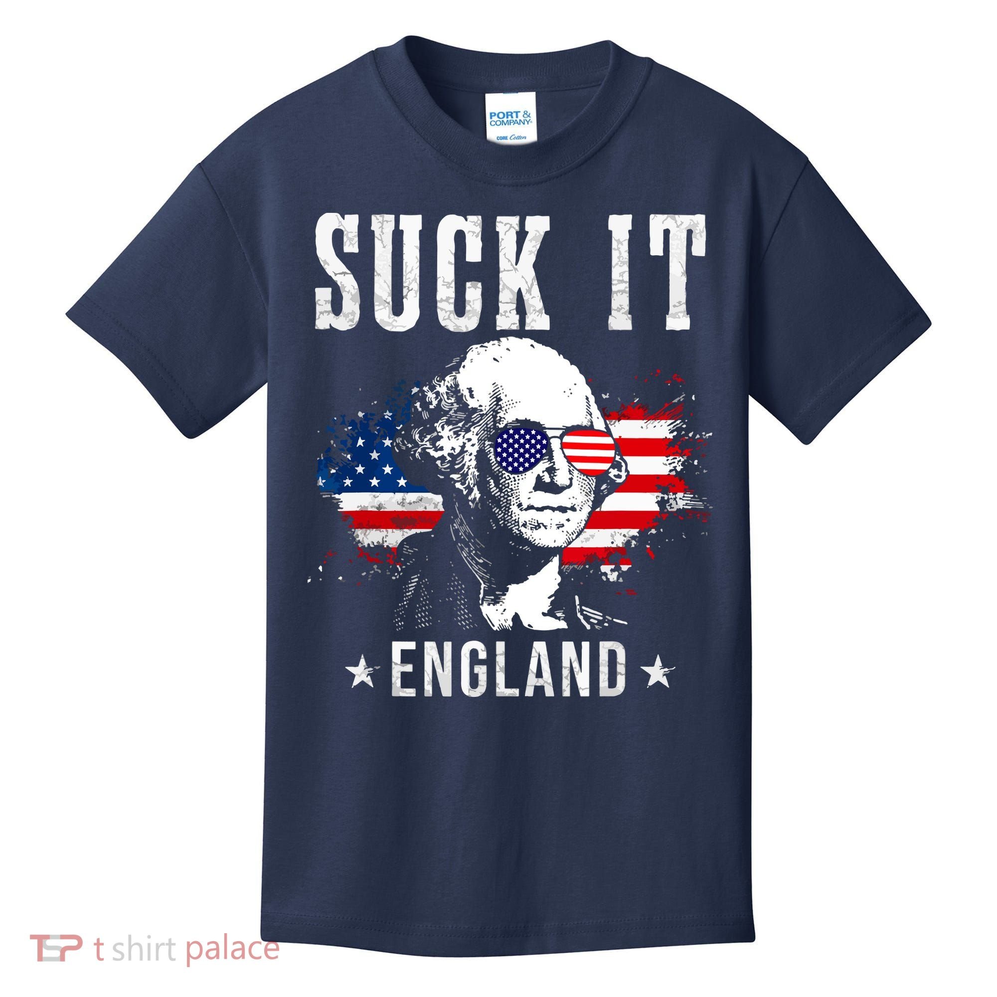 Suck It England Funny 4th Of July George Washington 1776 Kids T-Shirt