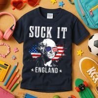 Suck It England Funny 4th Of July George Washington 1776 Kids T-Shirt thumb 3