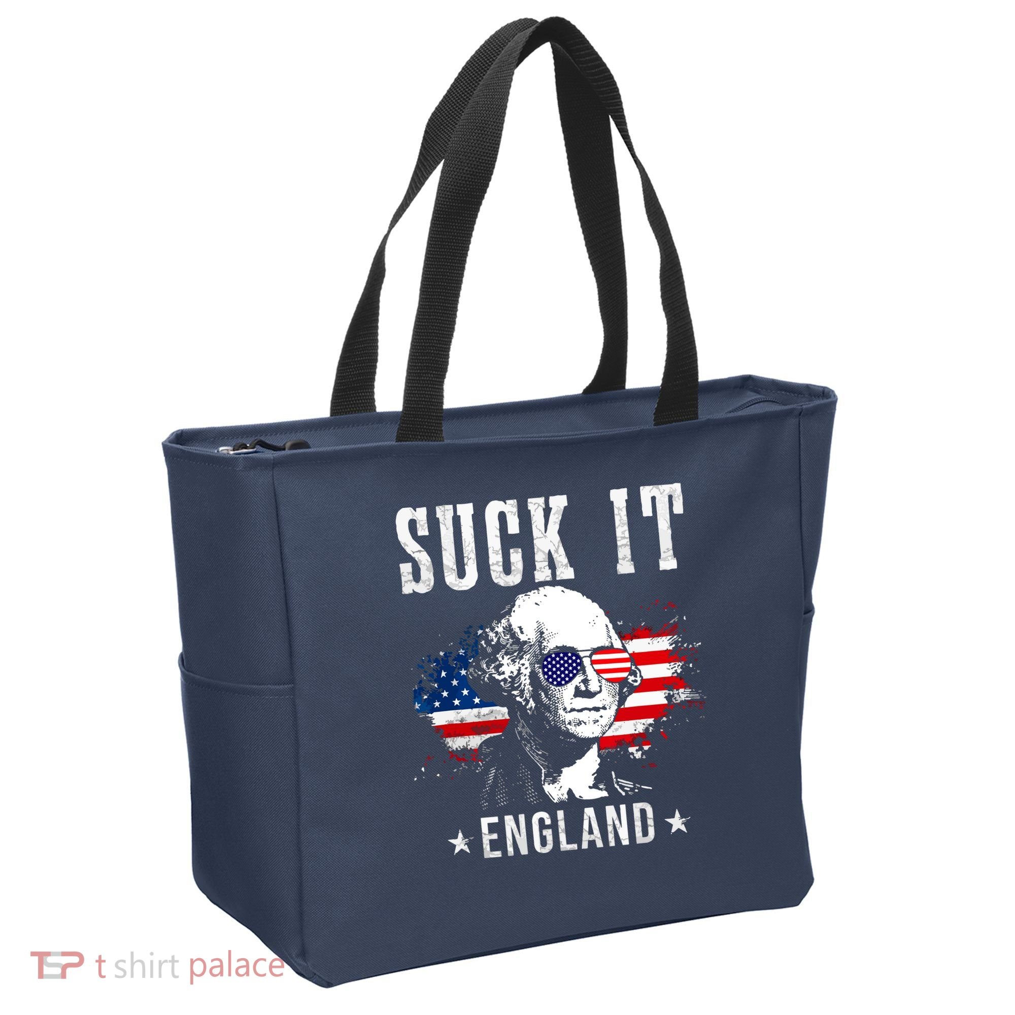 Suck It England Funny 4th Of July George Washington 1776 Tote Bag