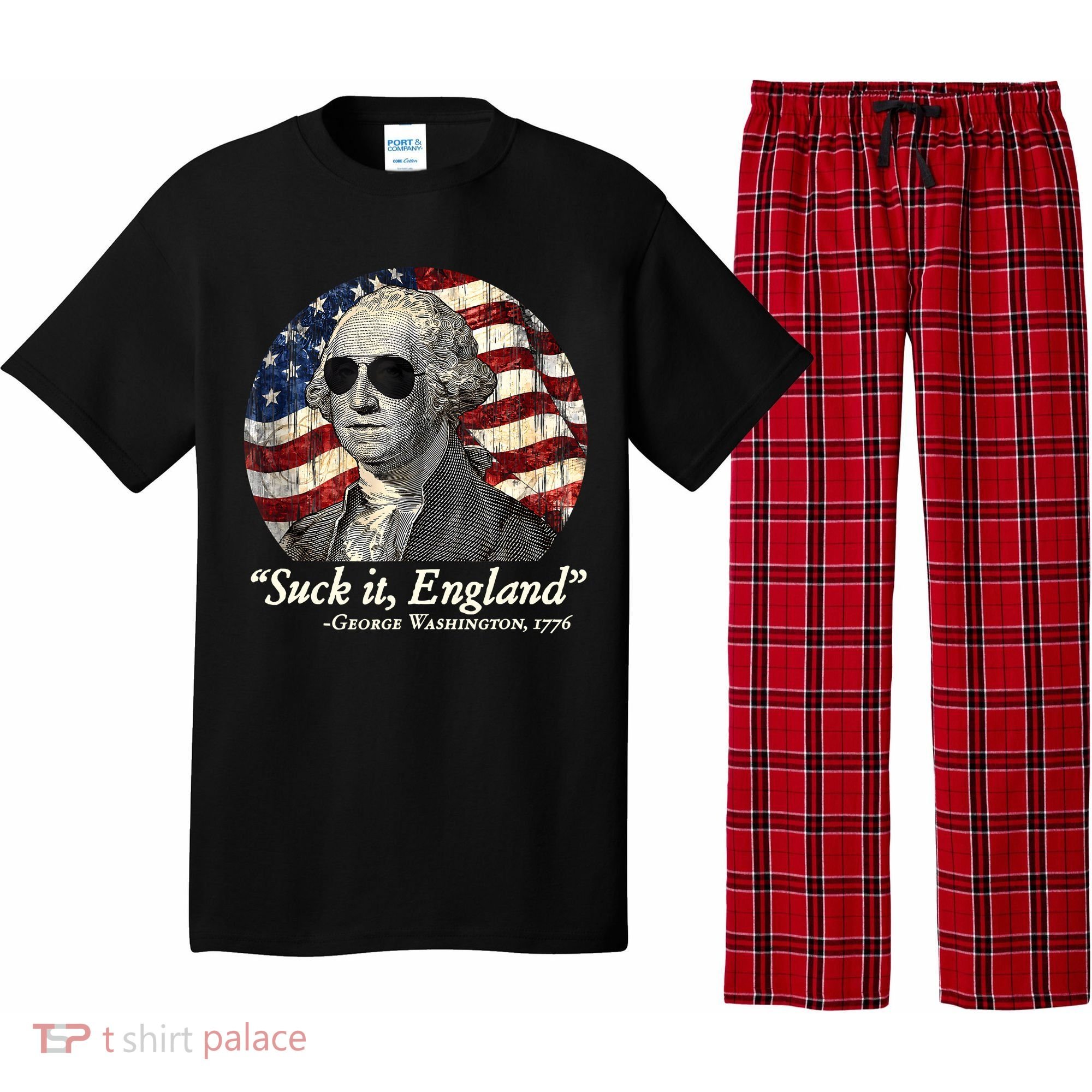 Suck It England Funny 4th Of July George Washington 1776 Pajama Set
