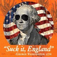 Suck It England Funny 4th Of July George Washington 1776 Kati Licensed 12" Camo Cuffed Beanie thumb 2