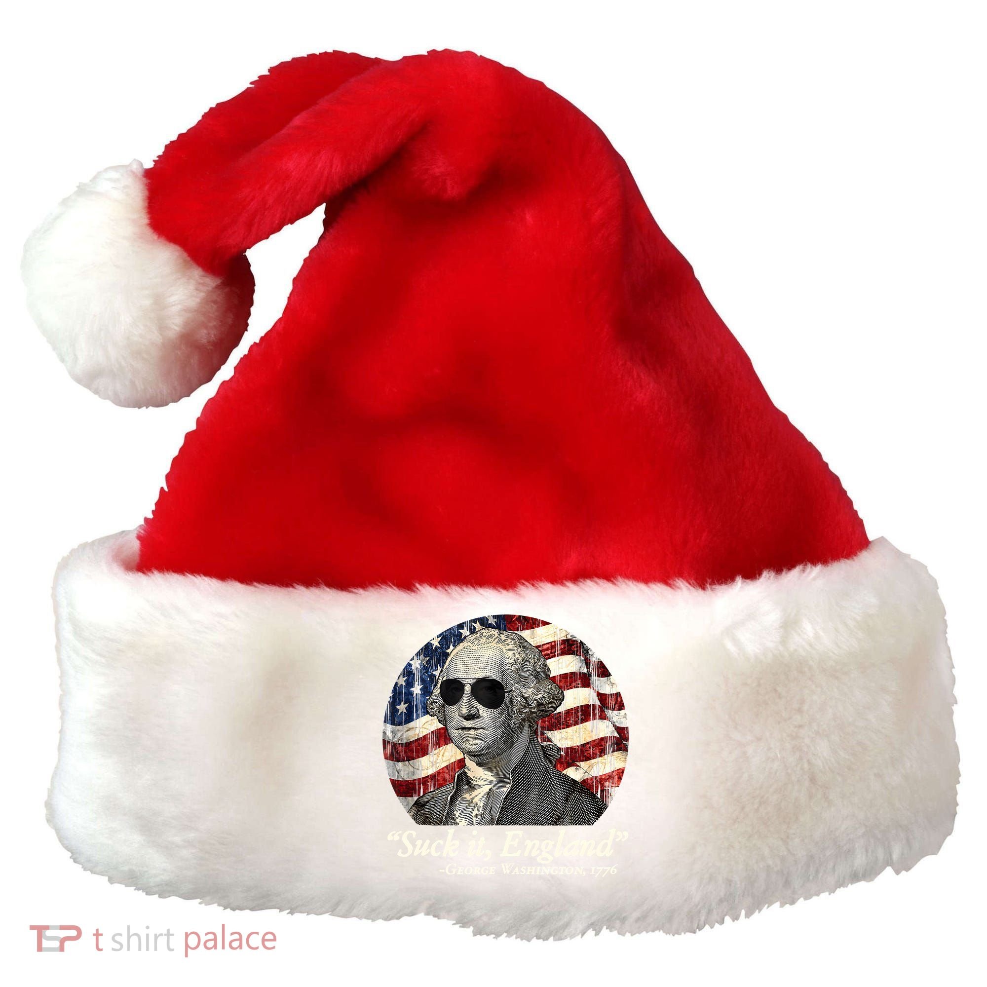 Suck It England Funny 4th Of July George Washington 1776 Santa Hat