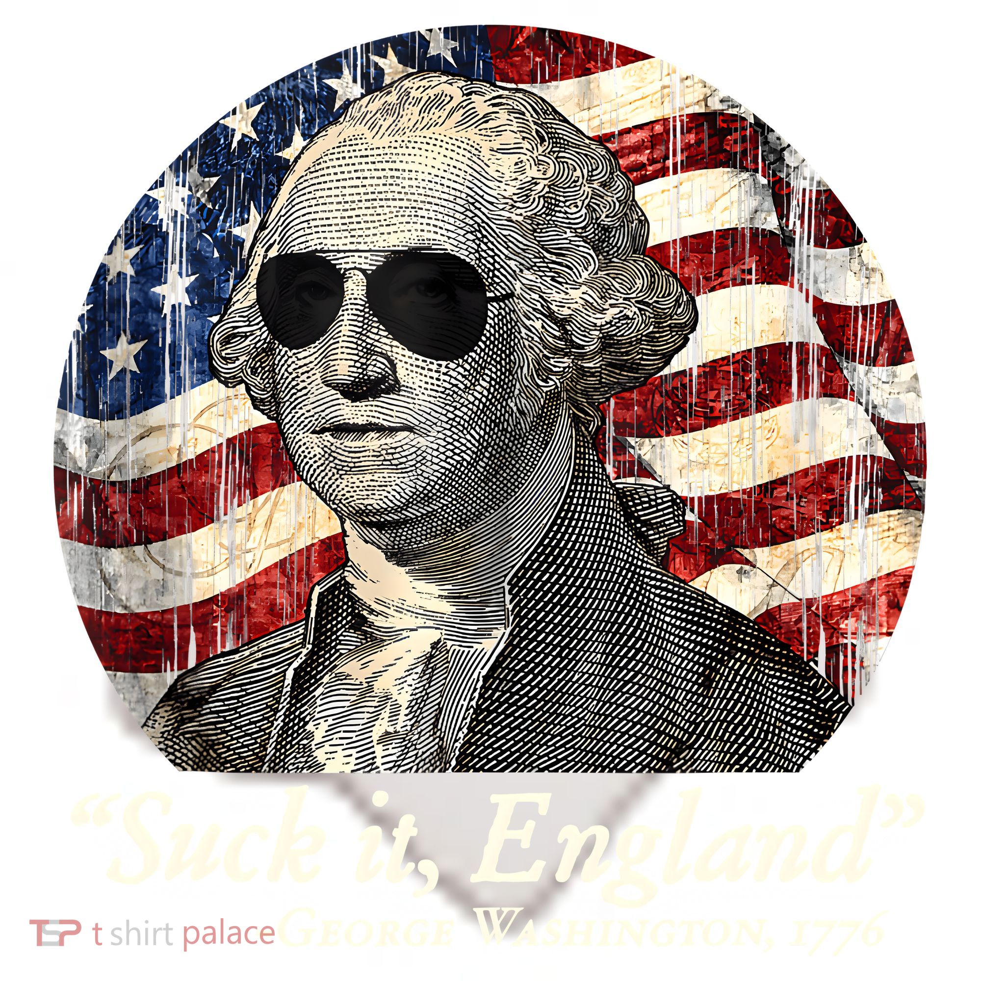 Suck It England Funny 4th Of July George Washington 1776 Ceramic Ornament