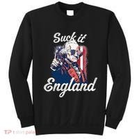 Suck It England Funny George Washington USA Flag 4th of July Sweatshirt thumb 0