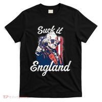 Suck It England Funny George Washington USA Flag 4th of July T-Shirt thumb 0