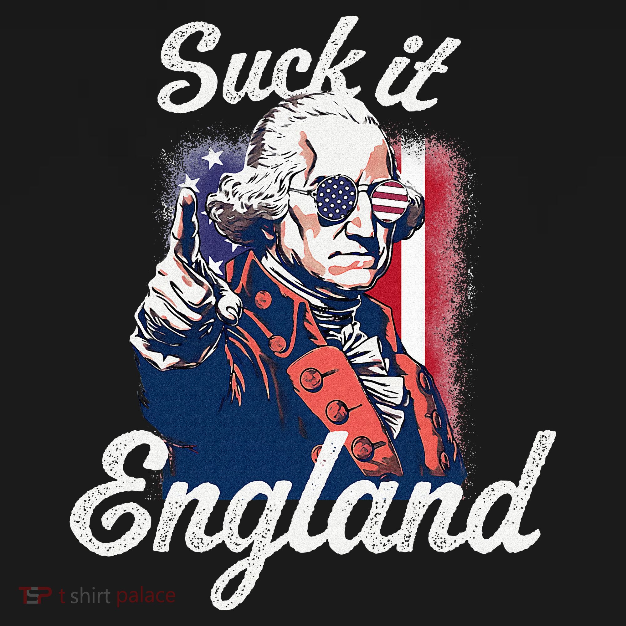 Suck It England Funny George Washington USA Flag 4th of July Polo