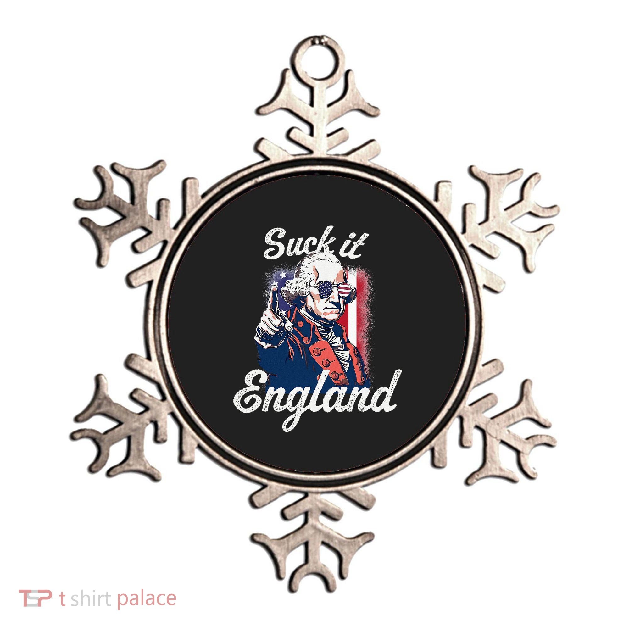 Suck It England Funny George Washington USA Flag 4th of July Ornament
