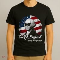Suck It England Funny 4th Of July George Washington 1776 T-Shirt thumb 3