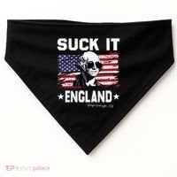 Suck It England Funny 4th Of July George Washington 1776 USA-Made Doggie Bandana thumb 0