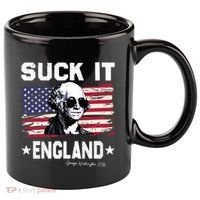Suck It England Funny 4th Of July George Washington 1776 11oz C Handle Ceramic Mug thumb 0